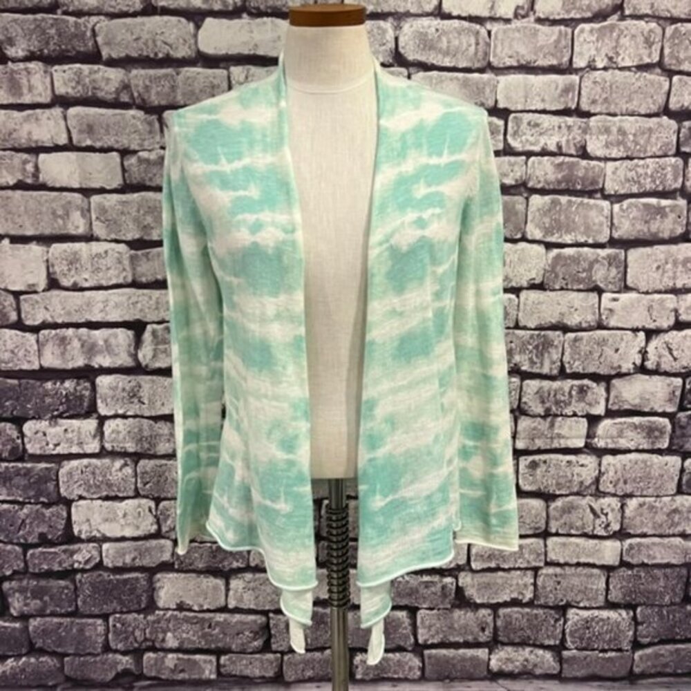Chico's Zenergy Green & White No Close Sheer Shawl Size Small